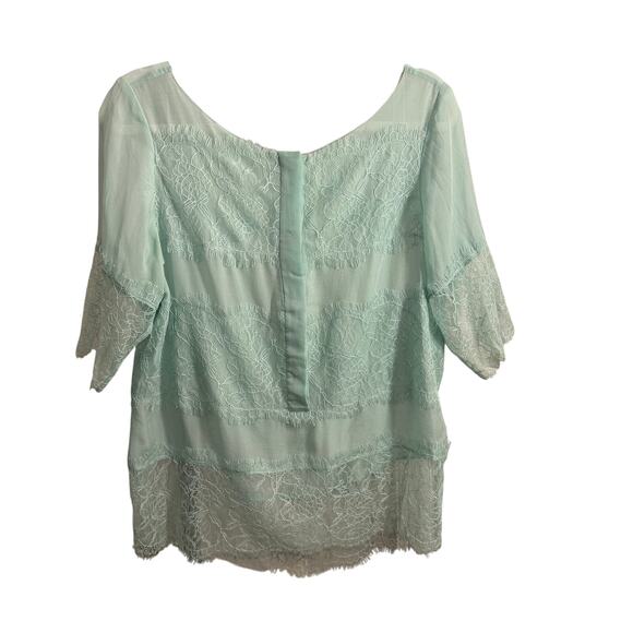 By Malene Birger Mint Green Silk and Lace Blouse Size 6 - Picture 1 of 4